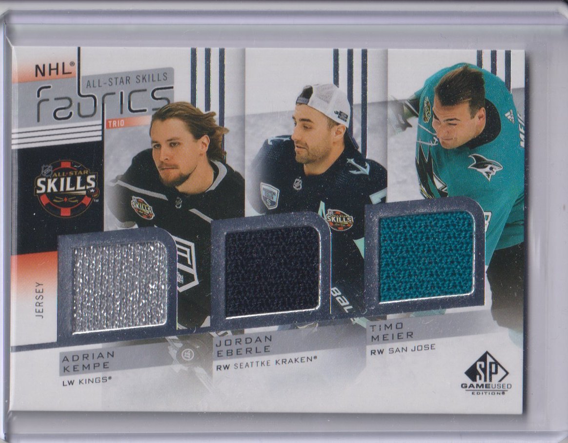 2022-23 SP Game Used '22 All Star Game Trio Jerseys #AS35 Adrian Kempe/Jordan Eberle/Timo Meier