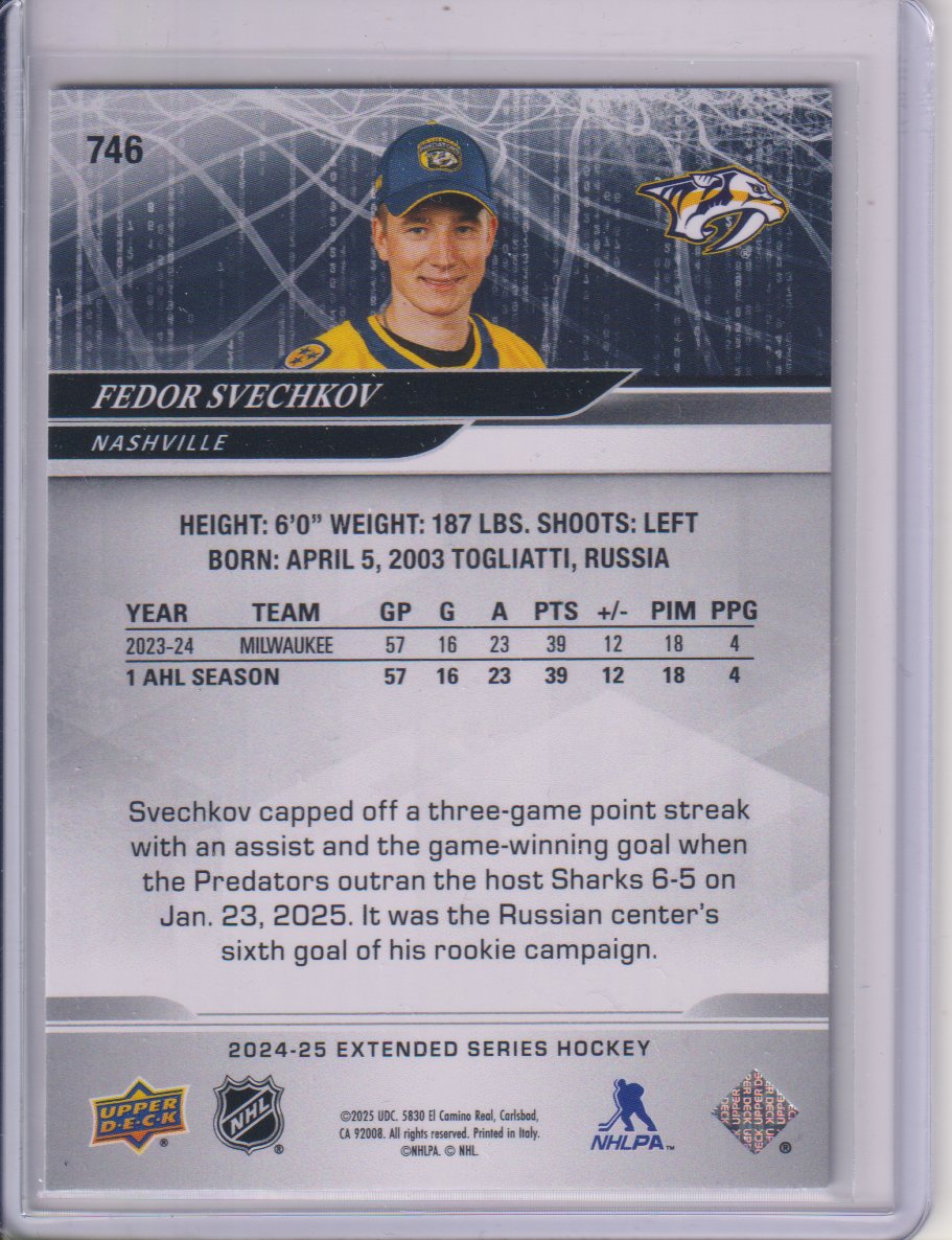 2024-25 Upper Deck #746 Fedor Svechkov