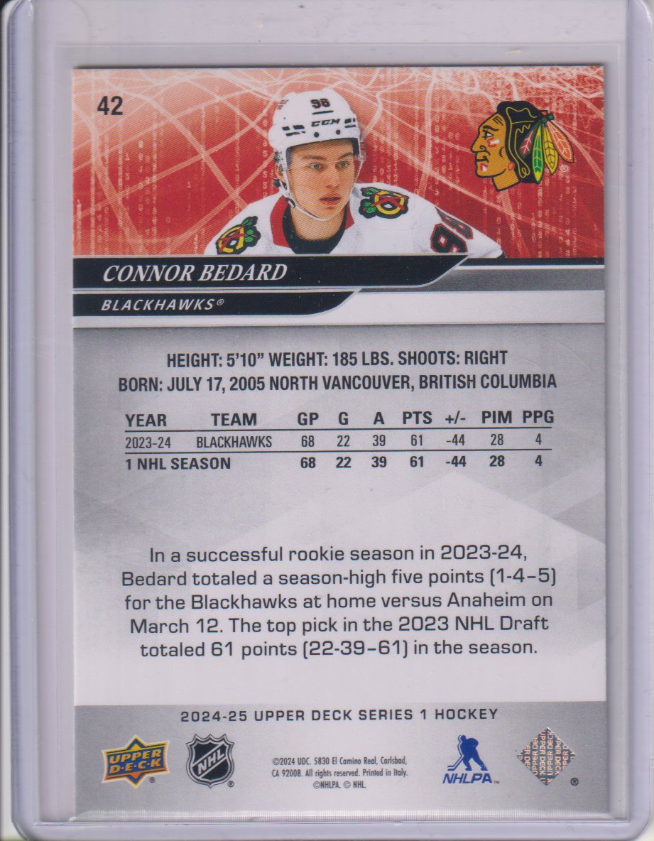2024-25 Upper Deck #42 Connor Bedard