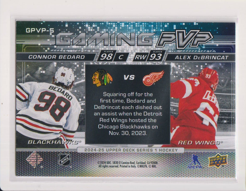 2024-25 Upper Deck Gaming PVP #GPVP5 Connor Bedard/Alex DeBrincat