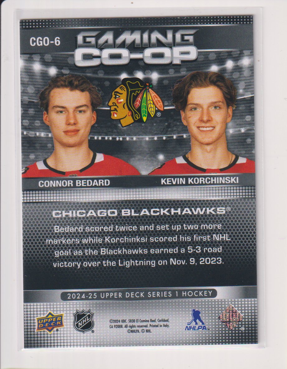 2024-25 Upper Deck Gaming Co-Op #CGO6 Connor Bedard/Kevin Korchinski