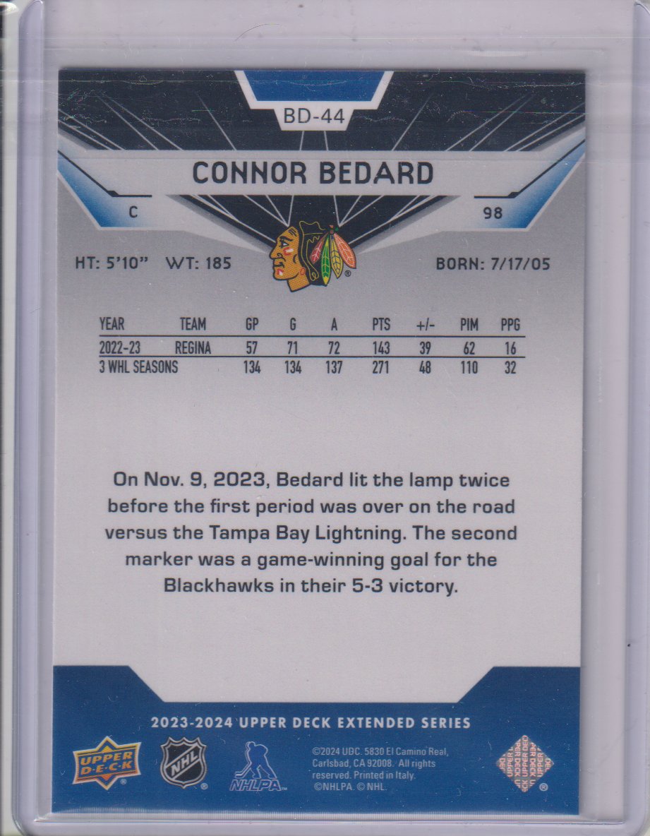 2023-24 Upper Deck '07-08 Black Diamond Retros #BD44 Connor Bedard