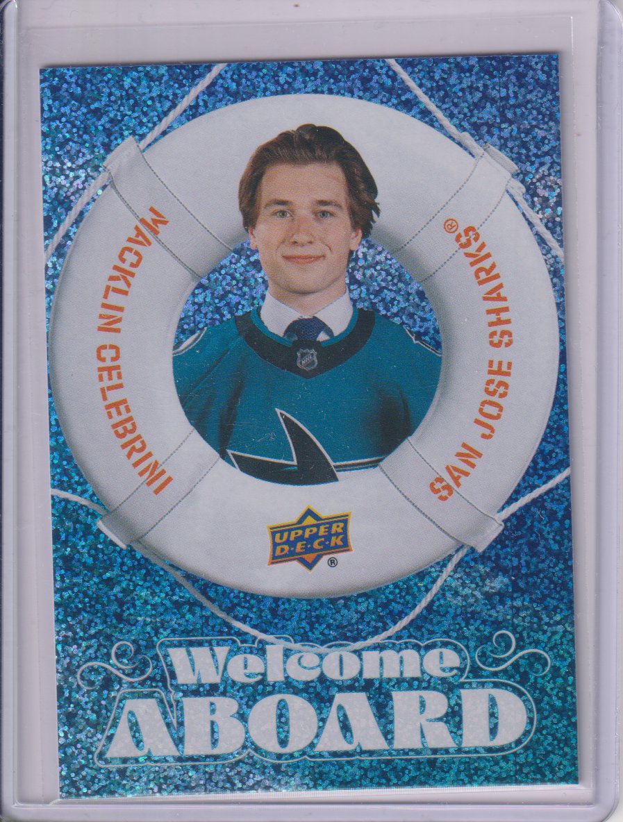 2024-25 Upper Deck Welcome Aboard Speckled #WA8 Macklin Celebrini
