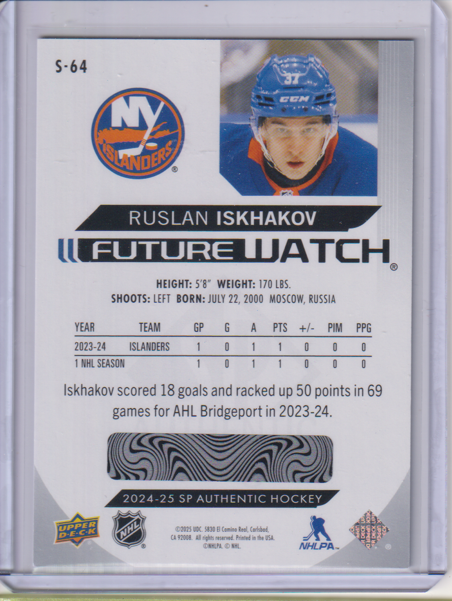 2024-25 SP Authentic Spectrum FX #S64 Ruslan Iskhakov FW