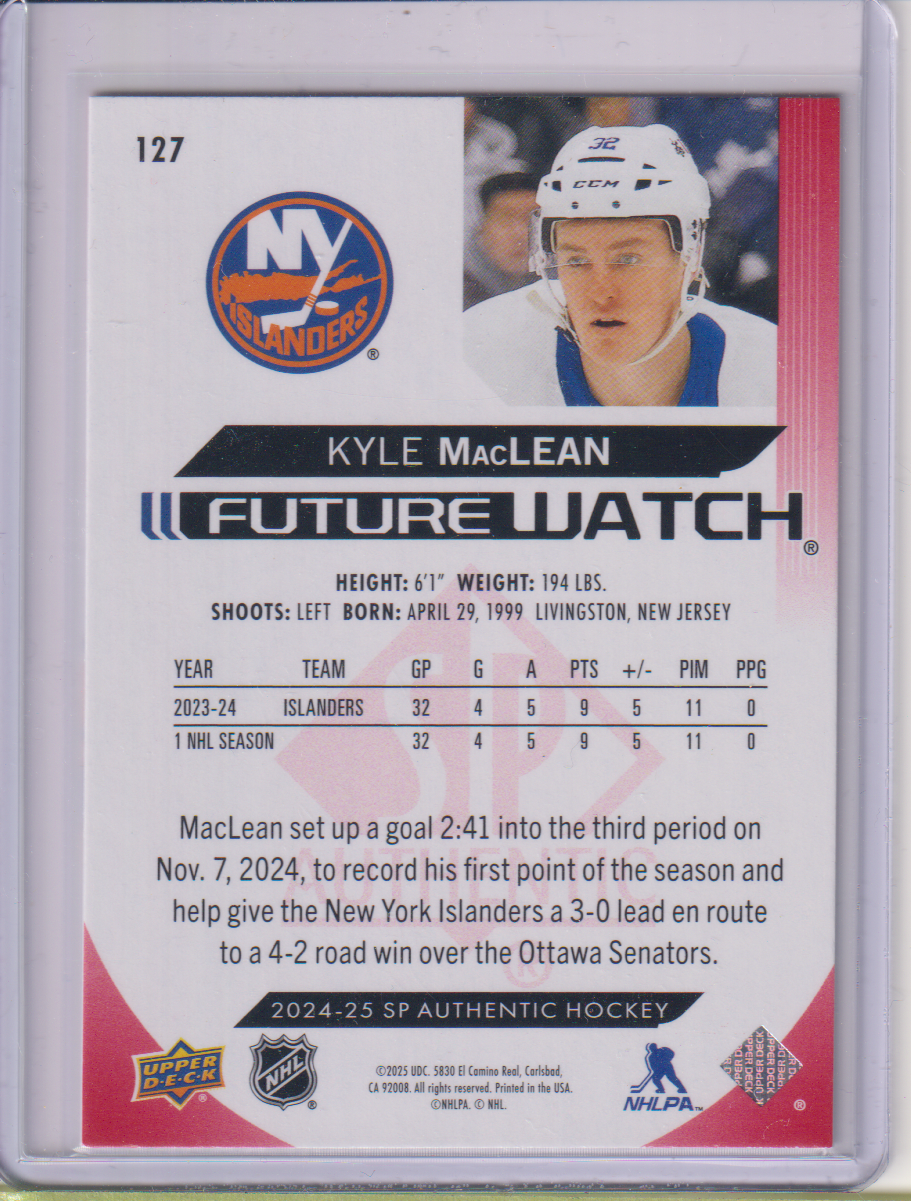 2024-25 SP Authentic Limited Red #127 Kyle MacLean FW
