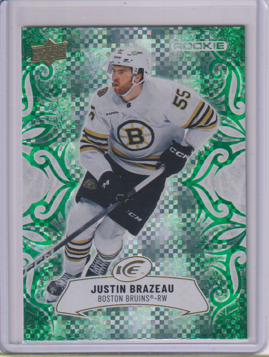 2024-25 Upper Deck Ice Emerald Green #105 Justin Brazeau