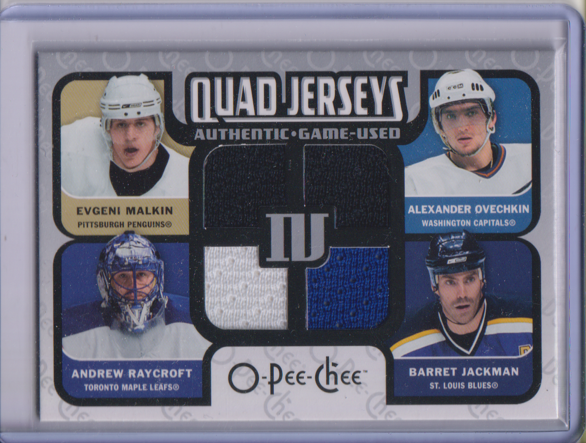 2007-08 O-Pee-Chee Materials Quad Ovechkin, Malkin